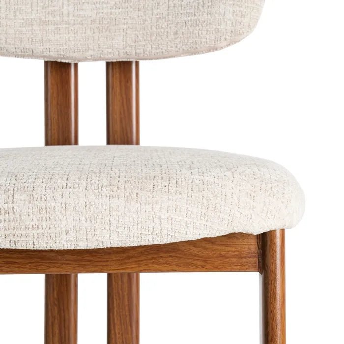 Japa Cream Fabric Metal Stool - LUXONAS