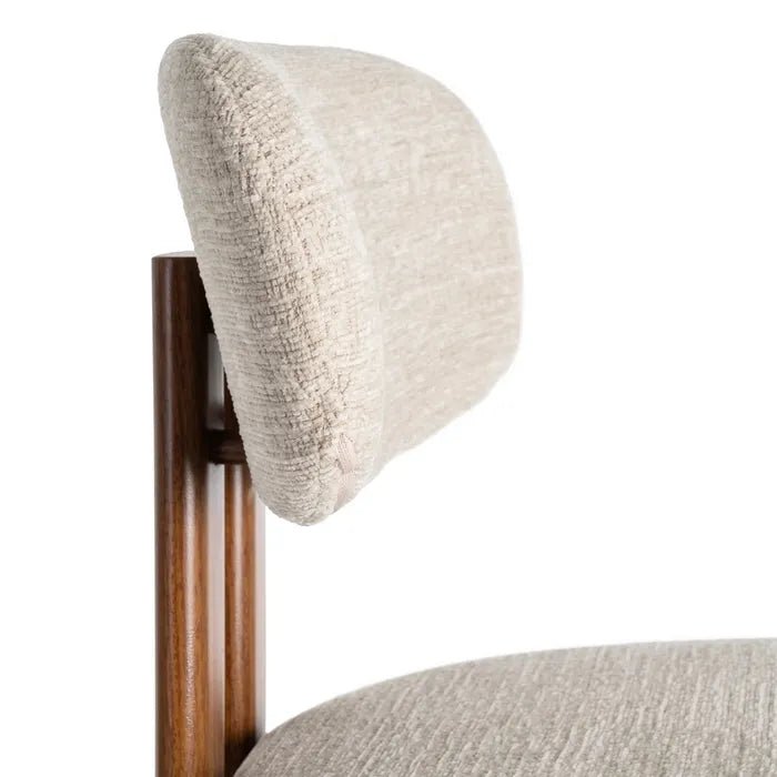 Japa Cream Fabric Metal Stool - LUXONAS