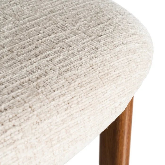 Japa Cream Fabric Metal Stool - LUXONAS