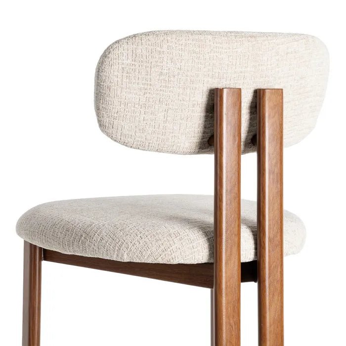 Japa Cream Fabric Metal Stool - LUXONAS