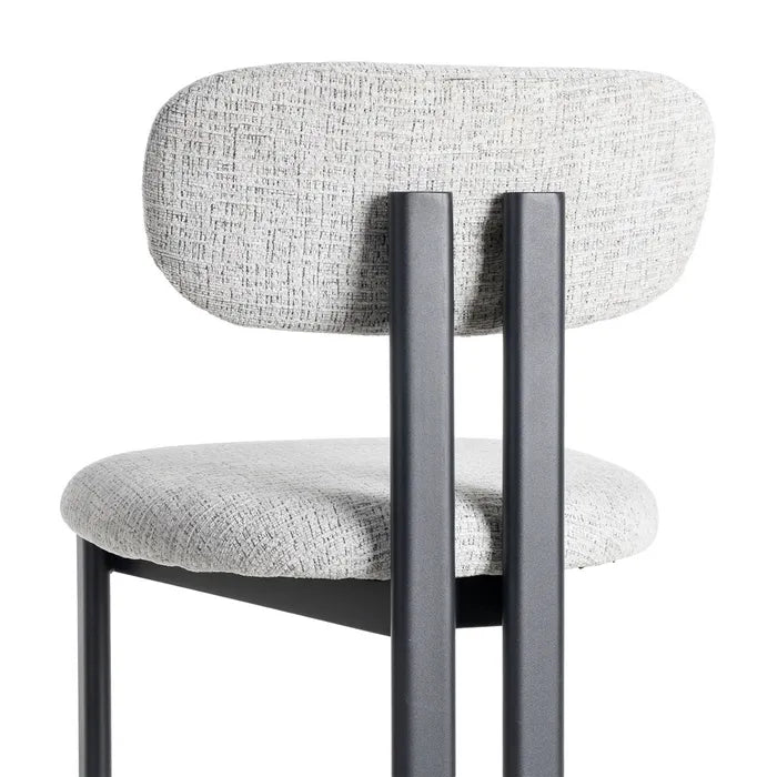 Japa Grey Fabric Metal Dining Chair - LUXONAS