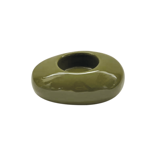 Khaki Pebble Ceramic Candle Holder