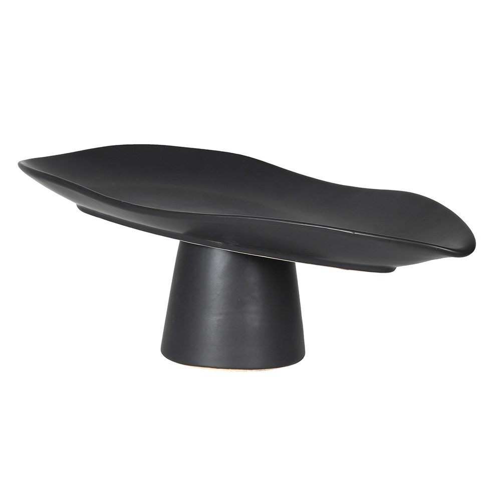 Large Black Pedestal Bowl - LUXONAS