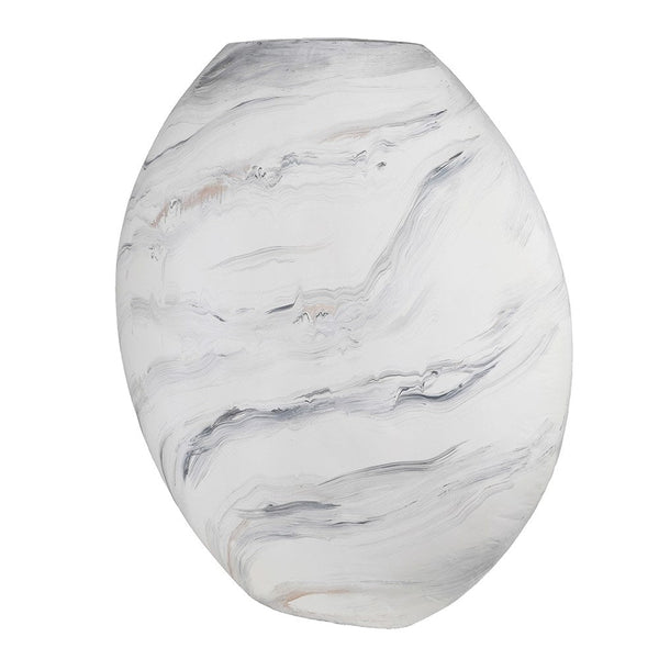 Lined Marbled Flat Vase