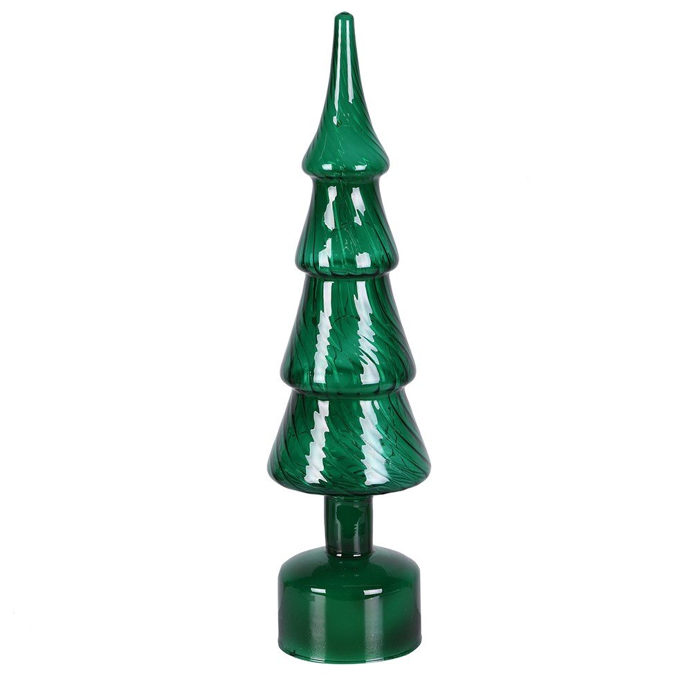 Lit Emerald Rotating Tree - Elegant Home Decor