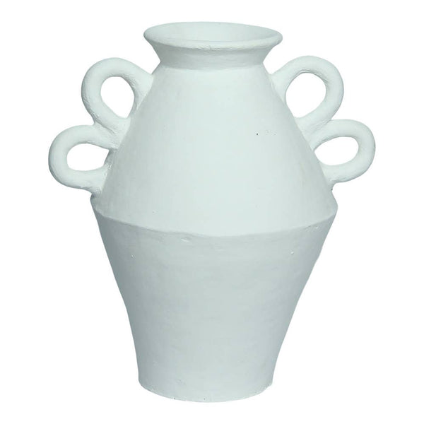 Longa White Terracotta Vase
