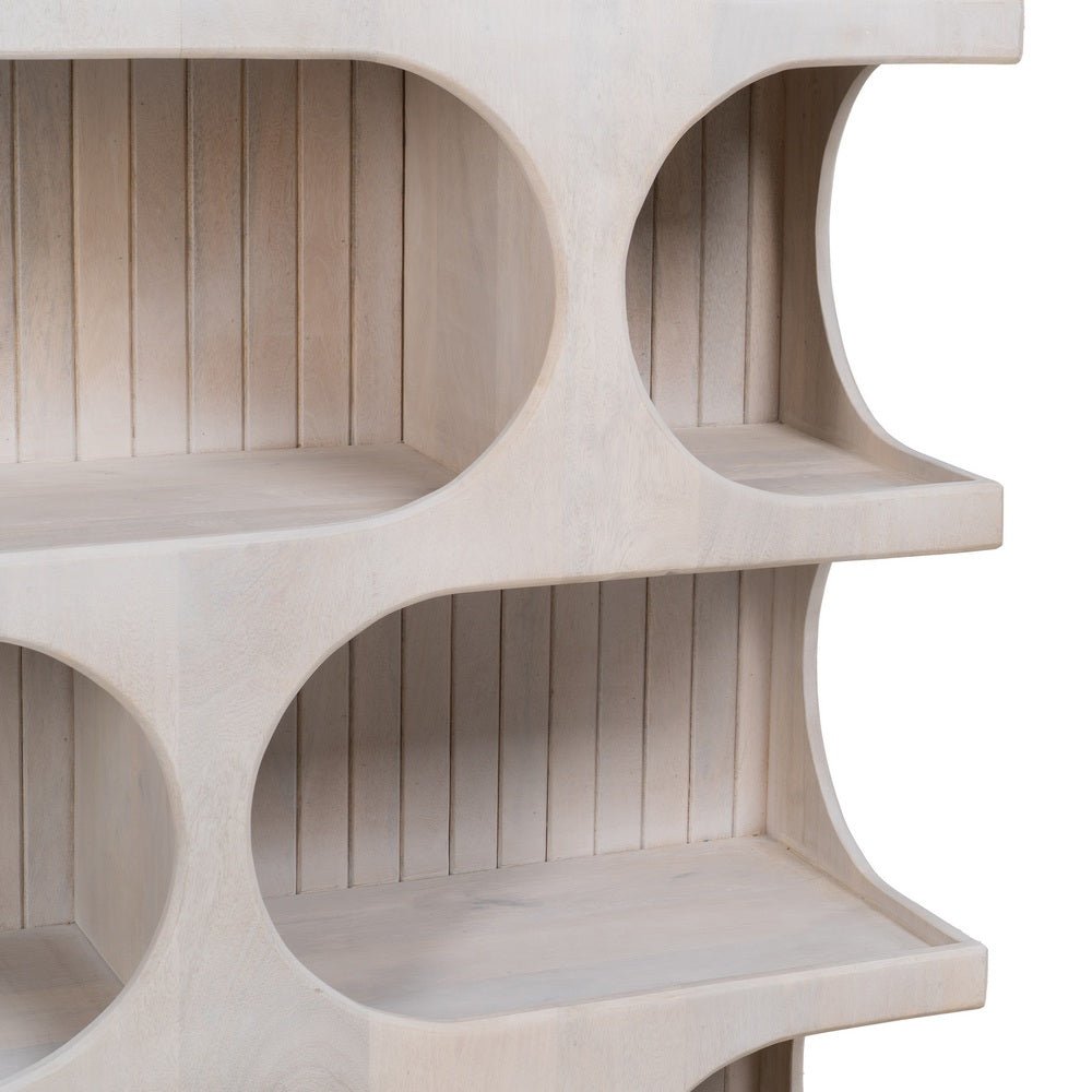 Mango Wood Corner Shelves Bookcase - LUXONAS