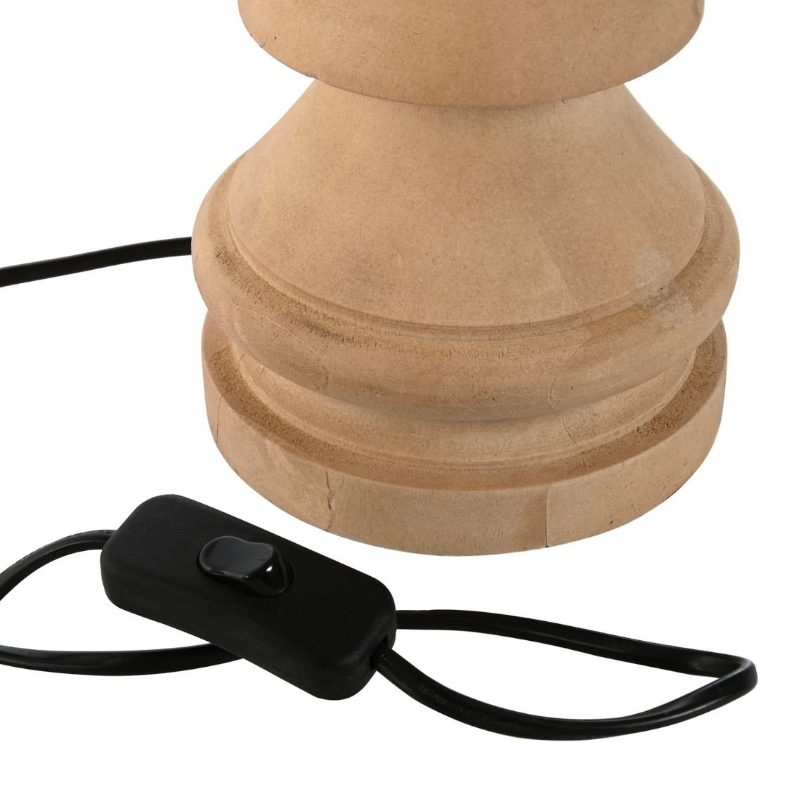 Mango Wooden Base Table Lamp w/Cotton Shade - LUXONAS