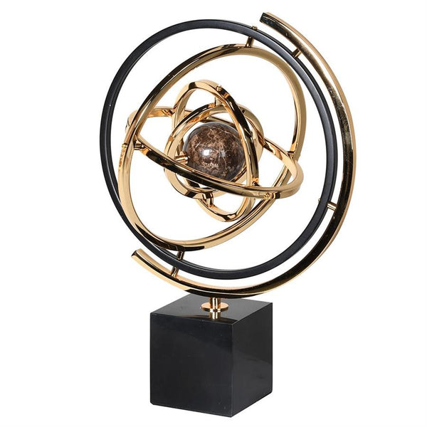 Marble & Stainless Steel Decorative Sphere