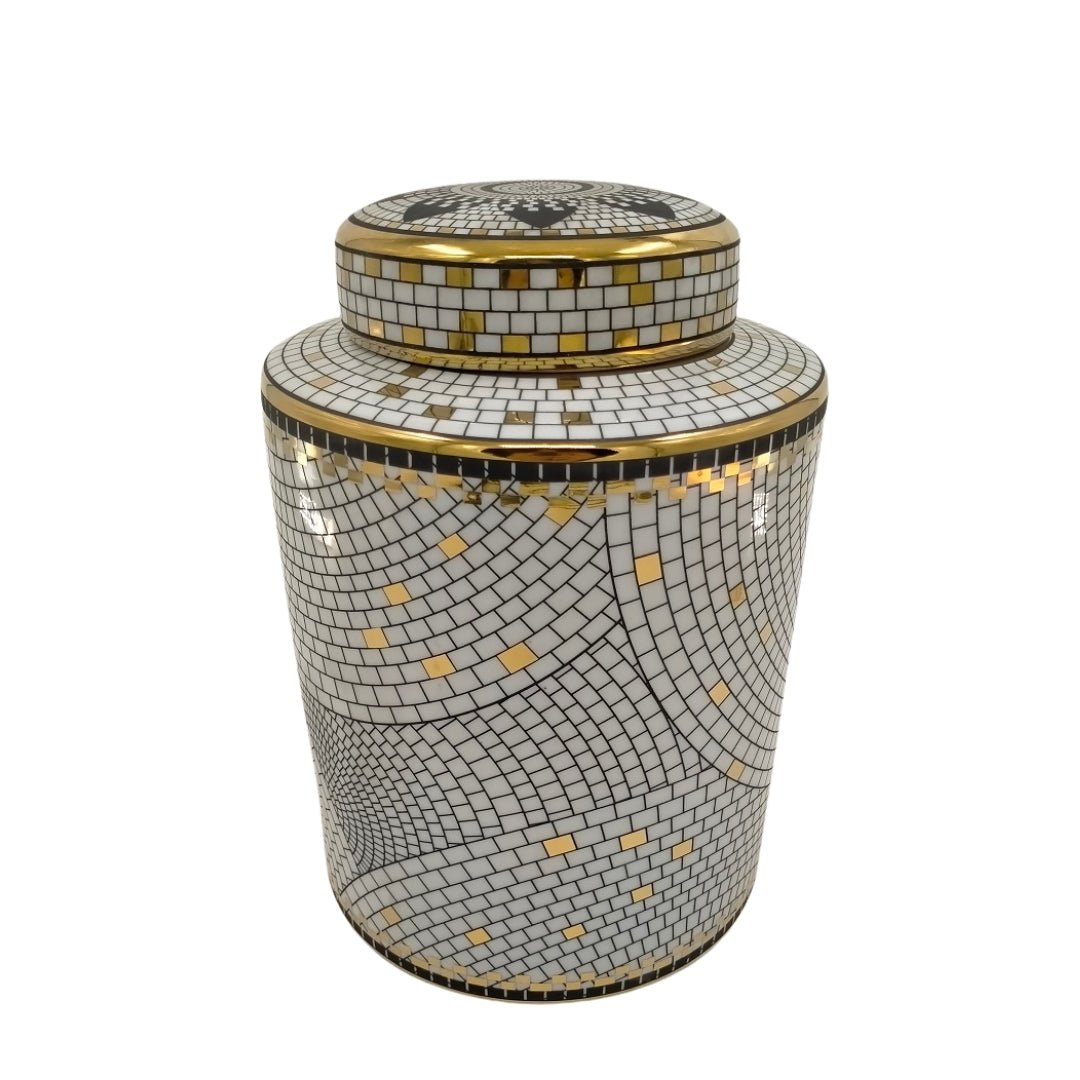 Medium Flat Ceramic Jar 'Dubai'