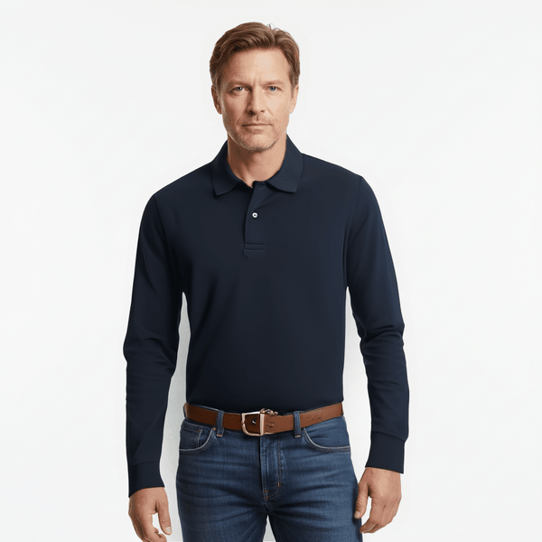 Men's Long Sleeve Polo Shirt - Classic Style and Comfort