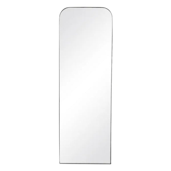Round Corners Black Frame Elongated Mirror