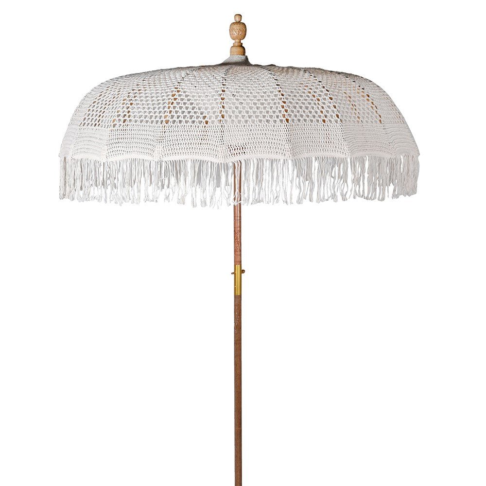 Natural Cotton Macrame Parasol 8ft