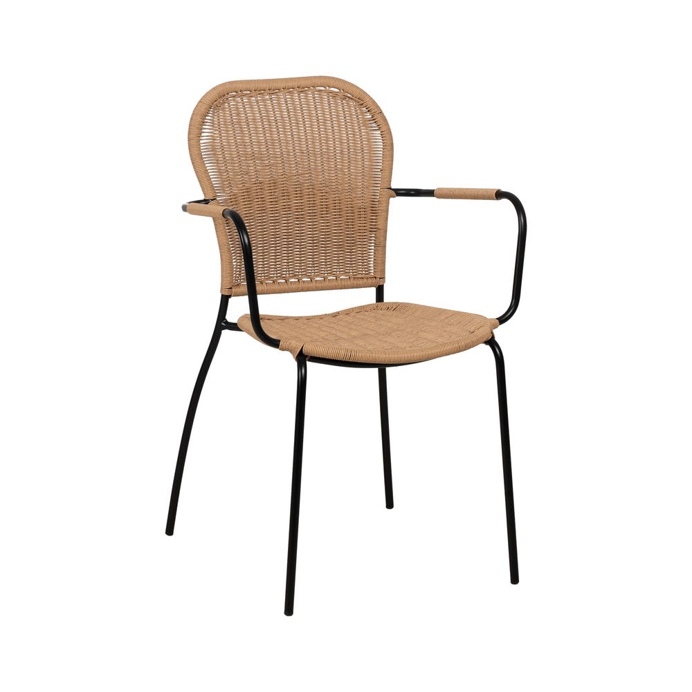 Natural Style Chair with PE Steel Frame