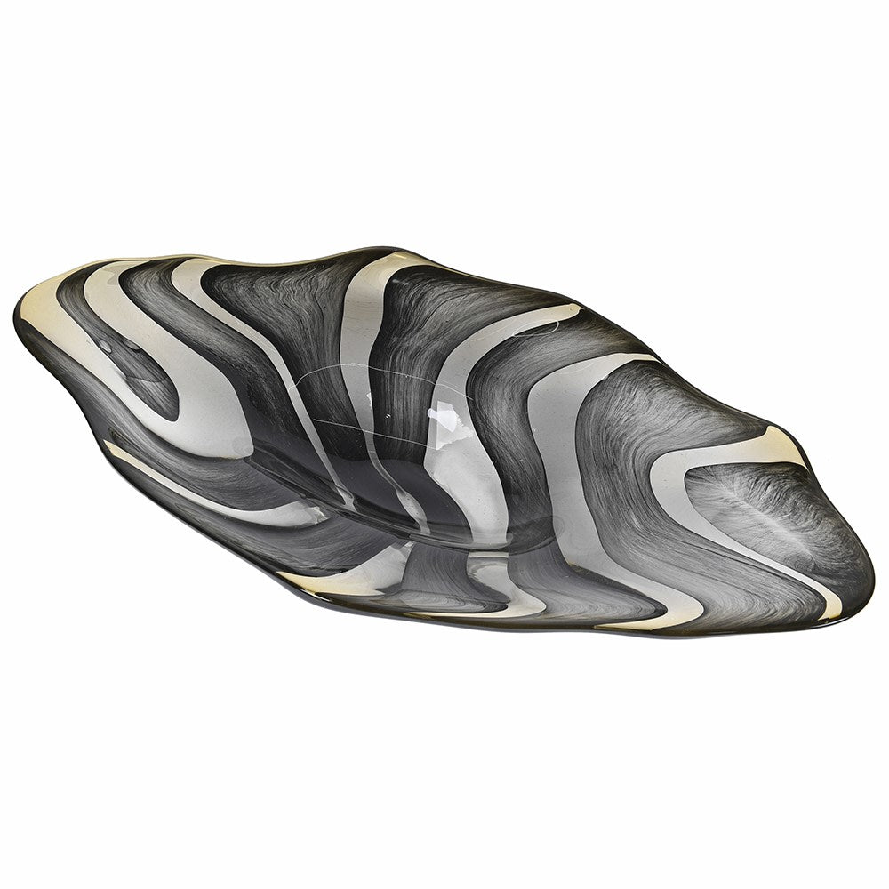 Obsidian Sun Plate - Hand Blown Glass Decorative Plate - LUXONAS