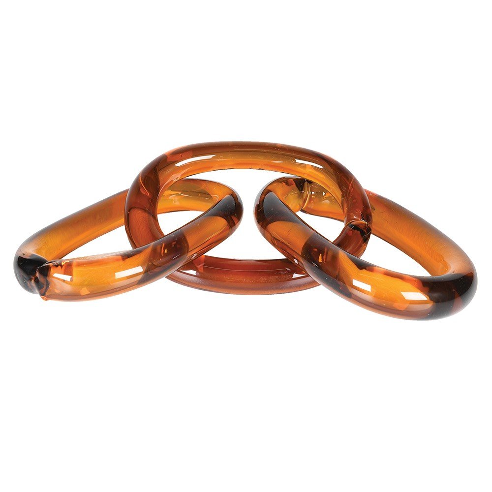 Ochre Glass Chain Link - Elegant Decorative Accent