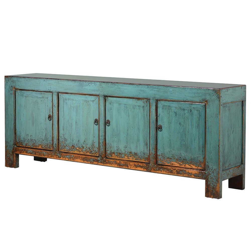 Oriental Turquoise Four-Door Three-Drawer Sideboard
