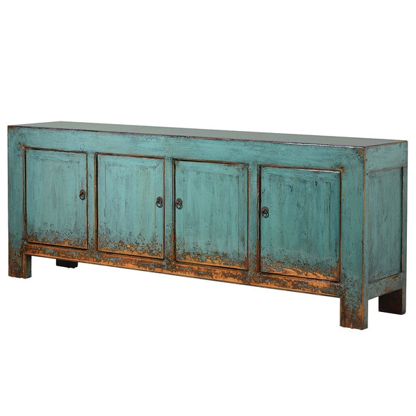 Oriental Turquoise Four-Door Three-Drawer Sideboard