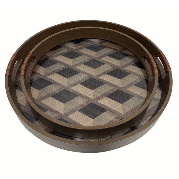 Parquet Round Large Tray