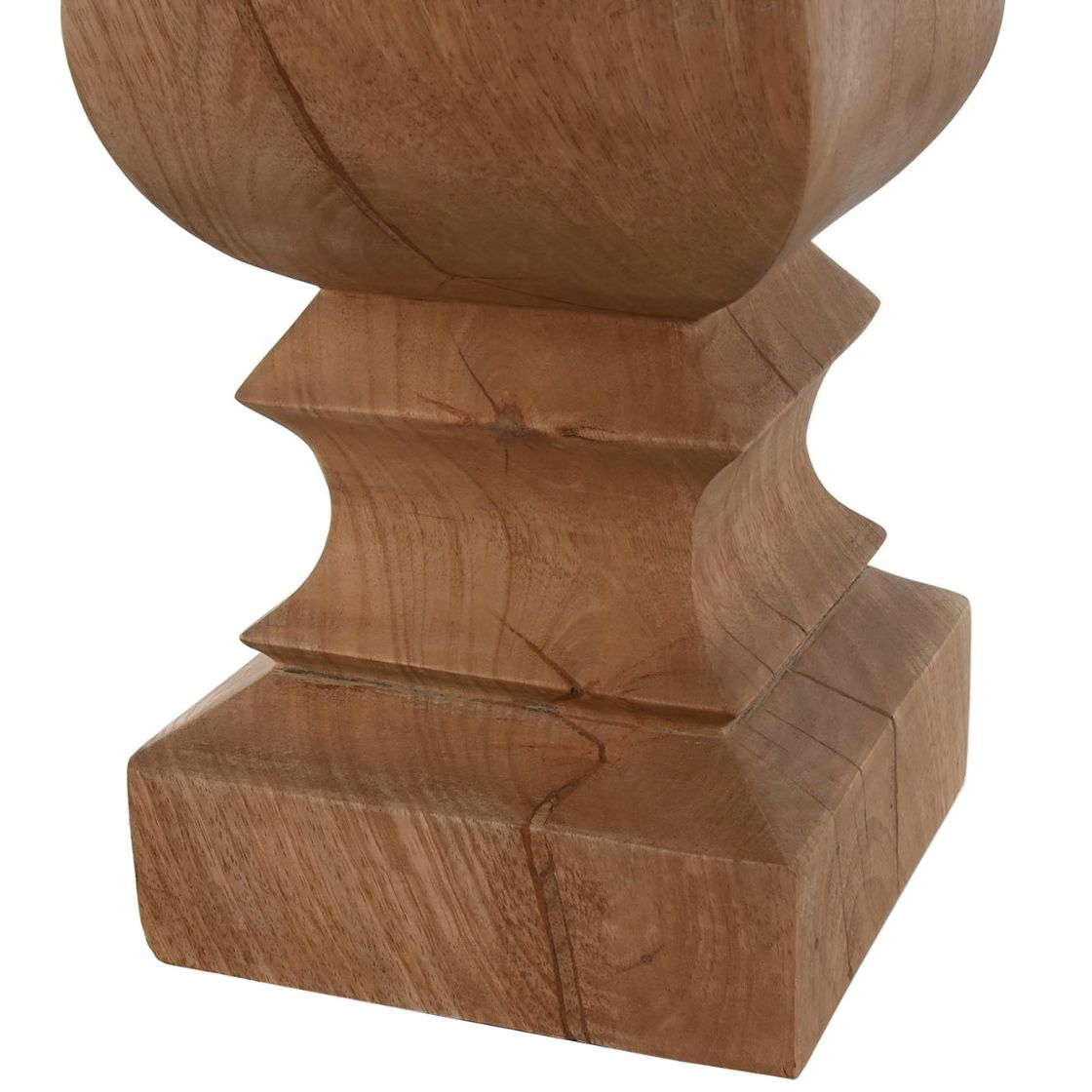 Pedestal Wooden Base Table Lamp w/Jute Shade - LUXONAS