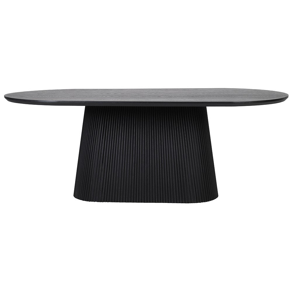 Ribbed Bottom Dining Table - Elegant Oak and Plywood Design - LUXONAS