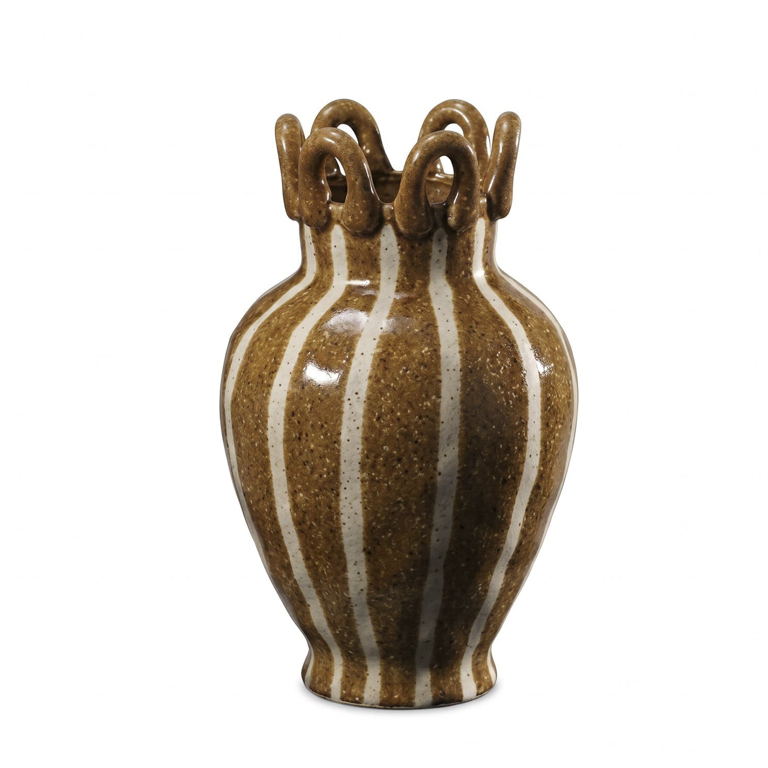 Ribbed Stoneware Vase, Mustard