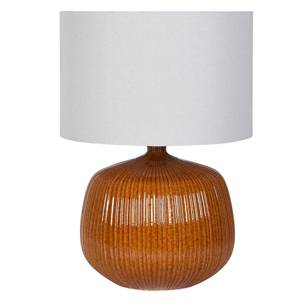 Ribbed Toffee Table Lamp