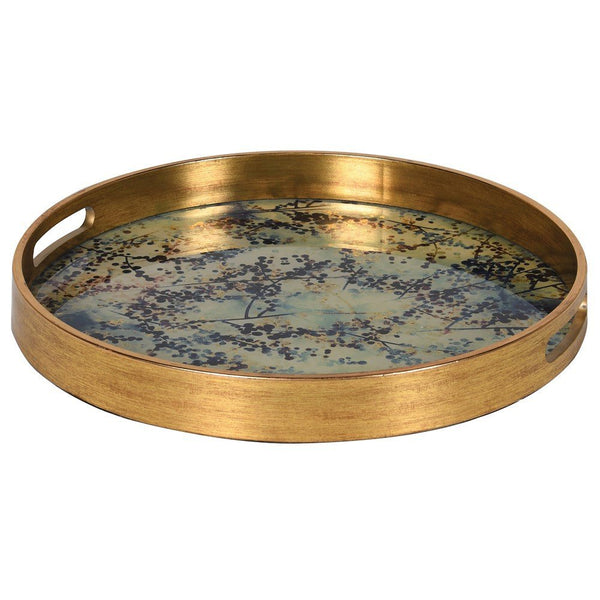 Round Blossom Effect Decorative Tray