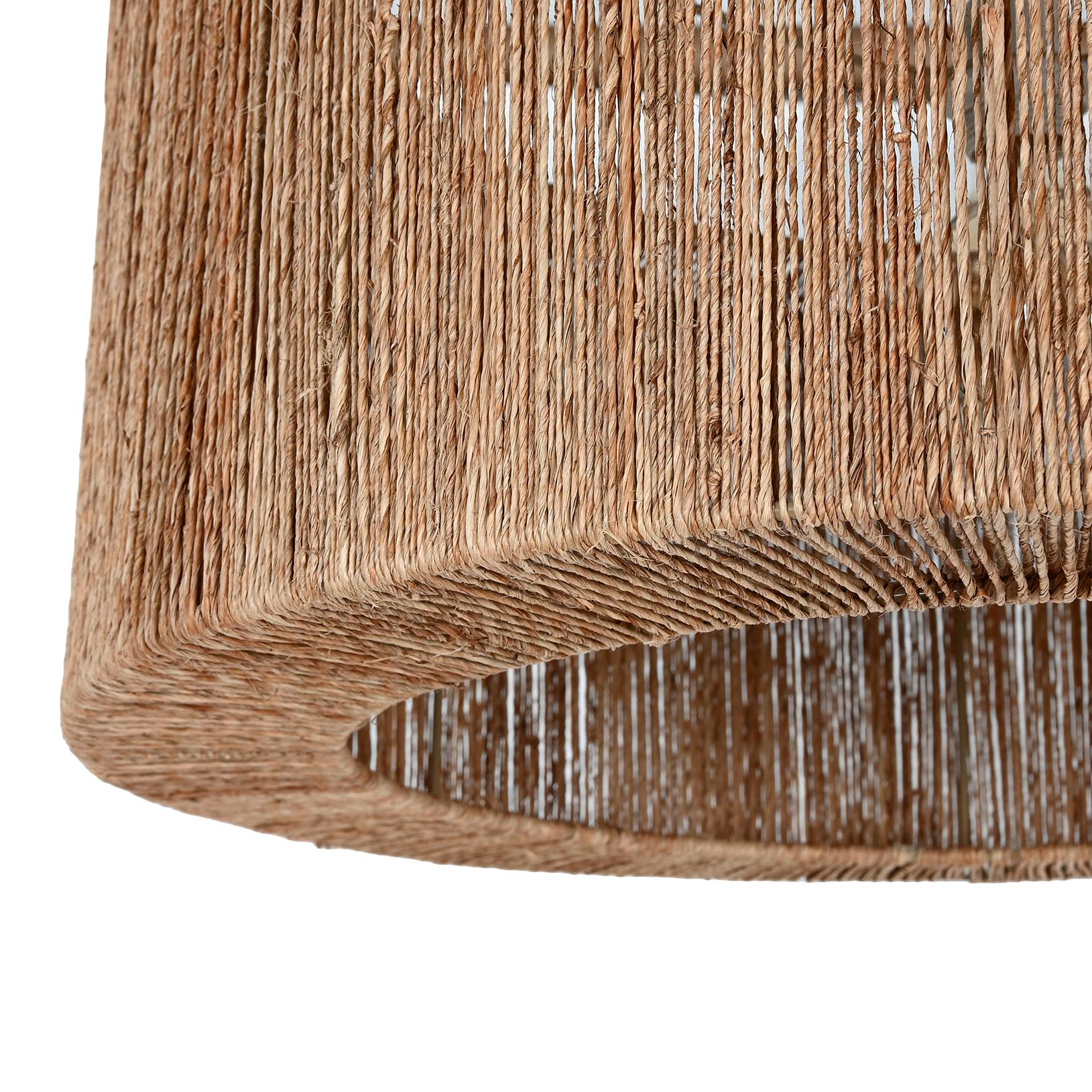 Round Flat Jute Pendant Lamp - LUXONAS