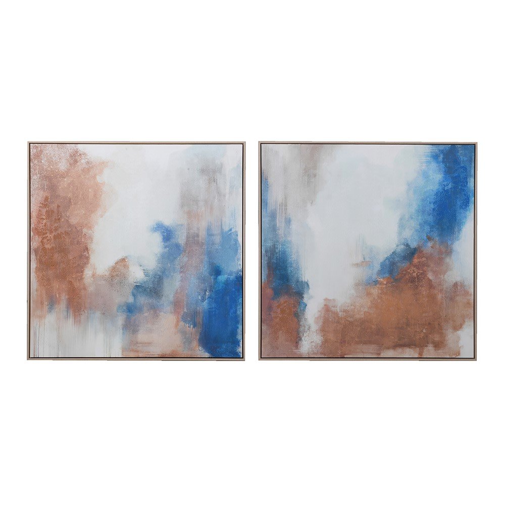 S/2 Abstract Wind Framed Art - Vibrant Canvas Collection