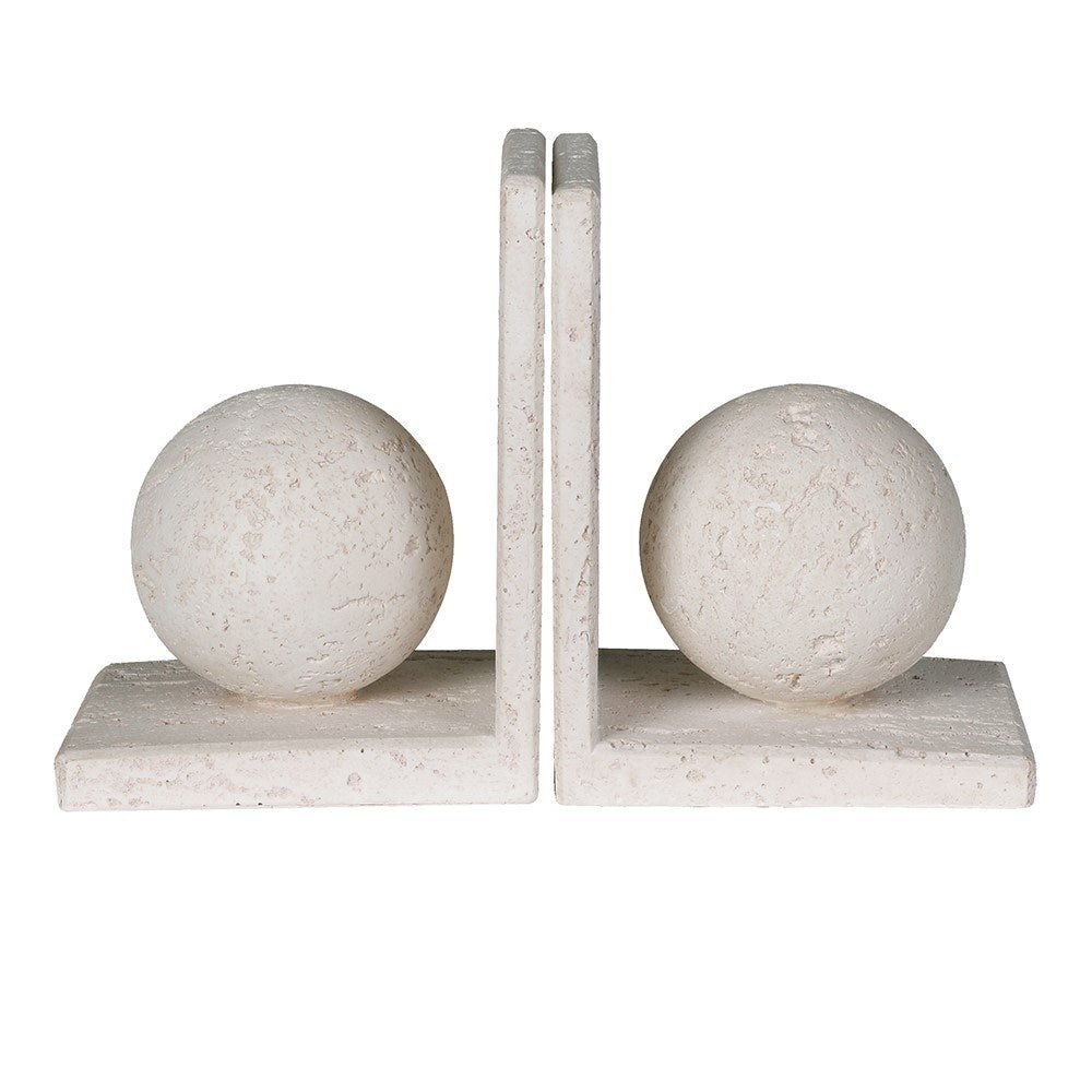 S/2 Sphere Bookends - Elegant Resin Design for Home & Office - LUXONAS
