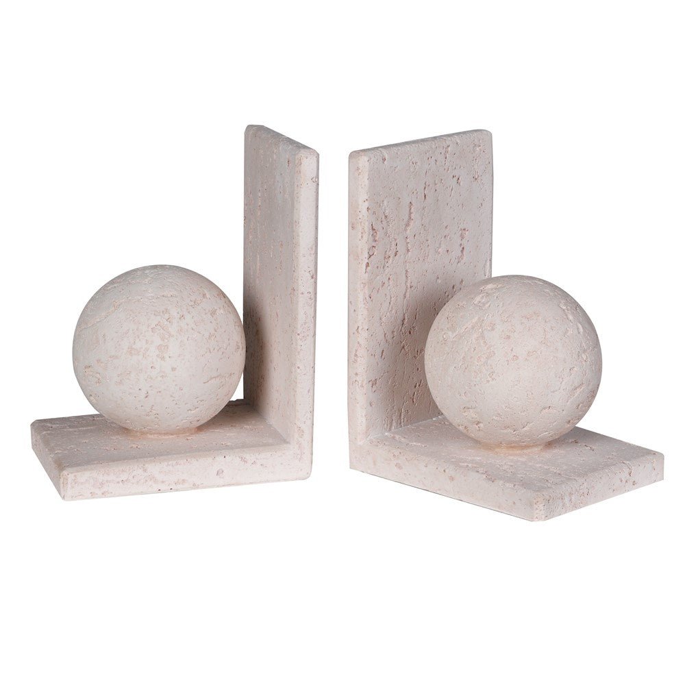 S/2 Sphere Bookends - Elegant Resin Design for Home & Office - LUXONAS