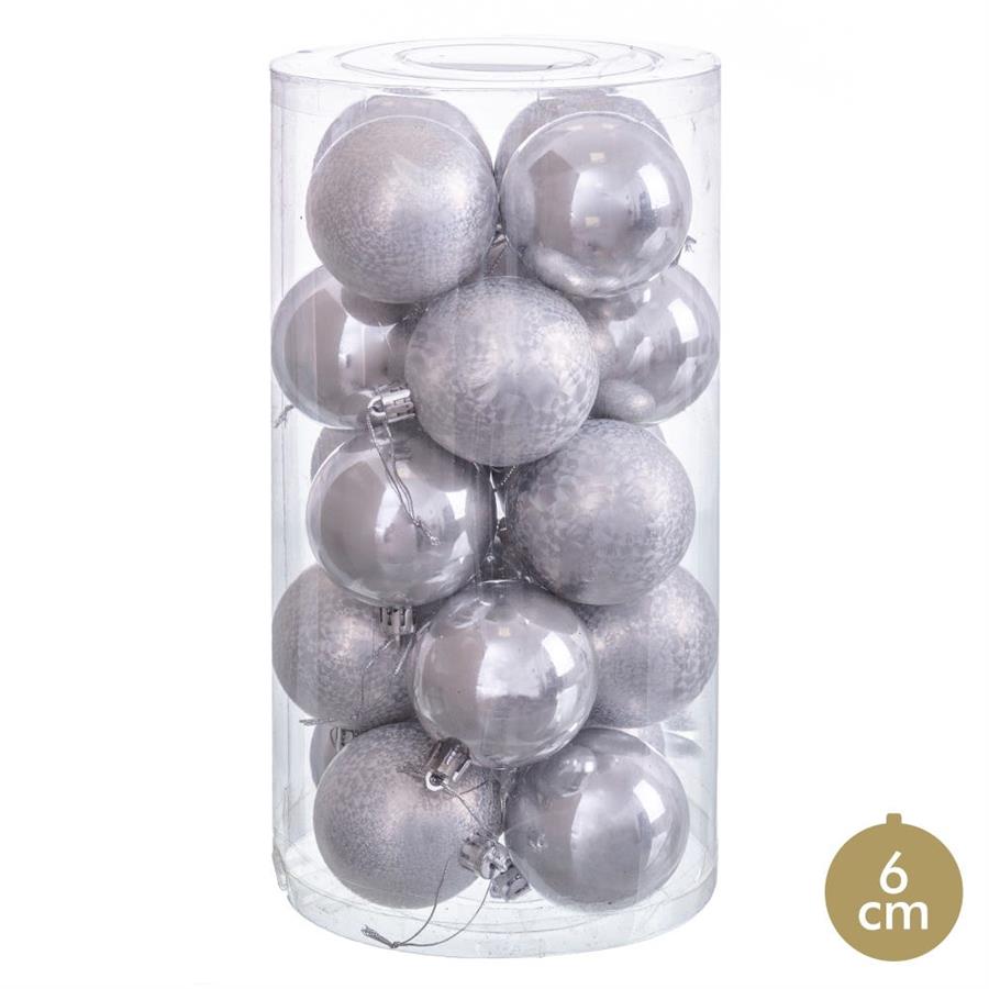 S/20 Hanging Silver Baubles 6cm