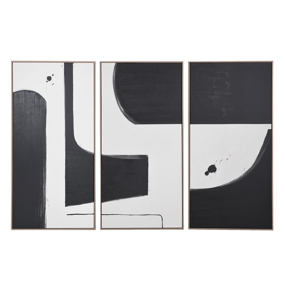Set of 3 Monochrome Abstract Art Prints