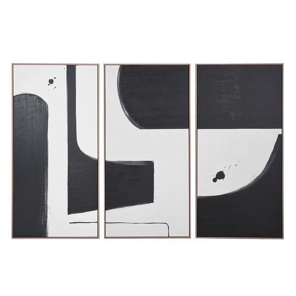 Set of 3 Monochrome Abstract Art Prints