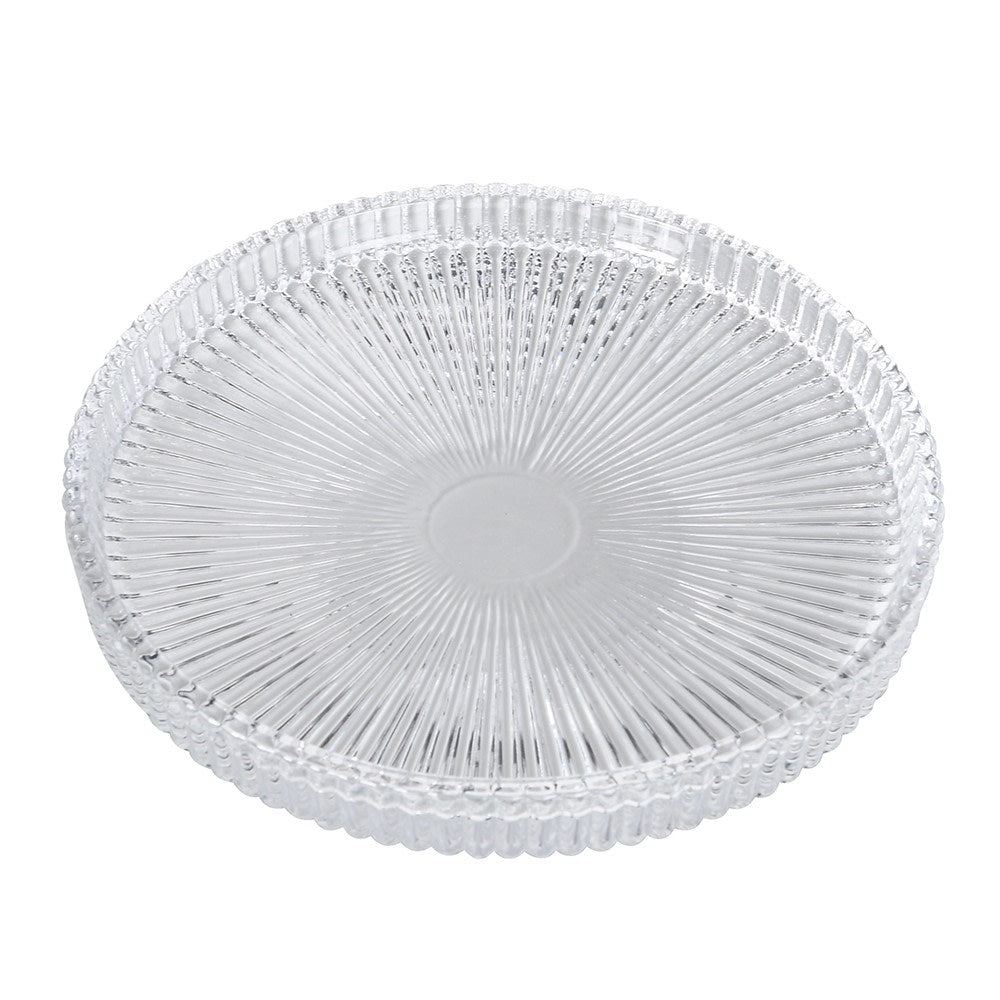S/3 Ribbed Candle Plates - Elegant Decorative Glass - LUXONAS
