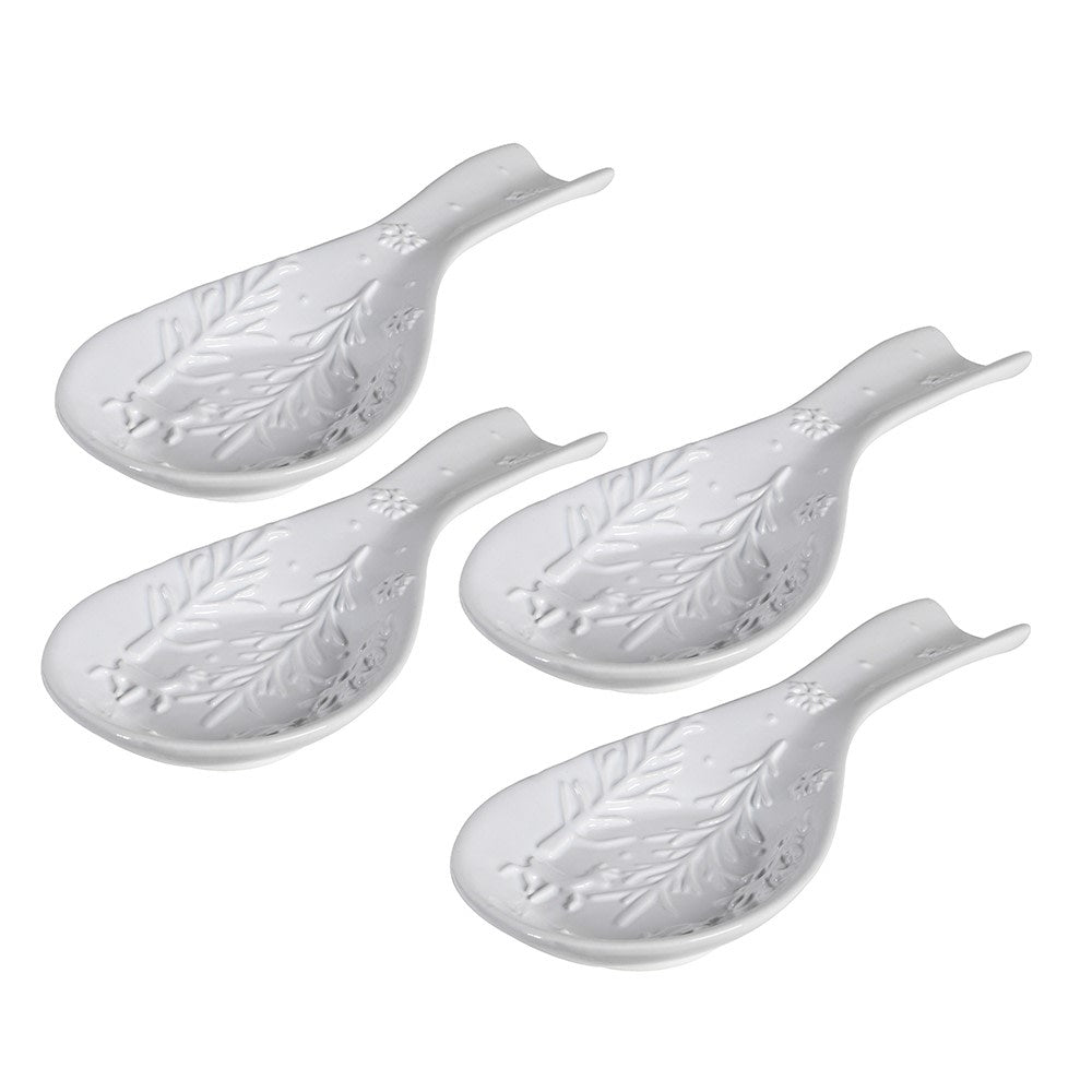 S/4 Dolomite Xmas Teaspoons - Festive Holiday Tableware