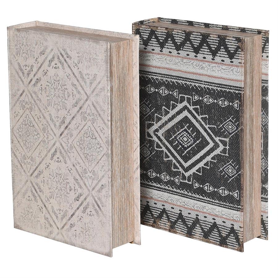 Set of 2 Black & Grey Storage Boxes