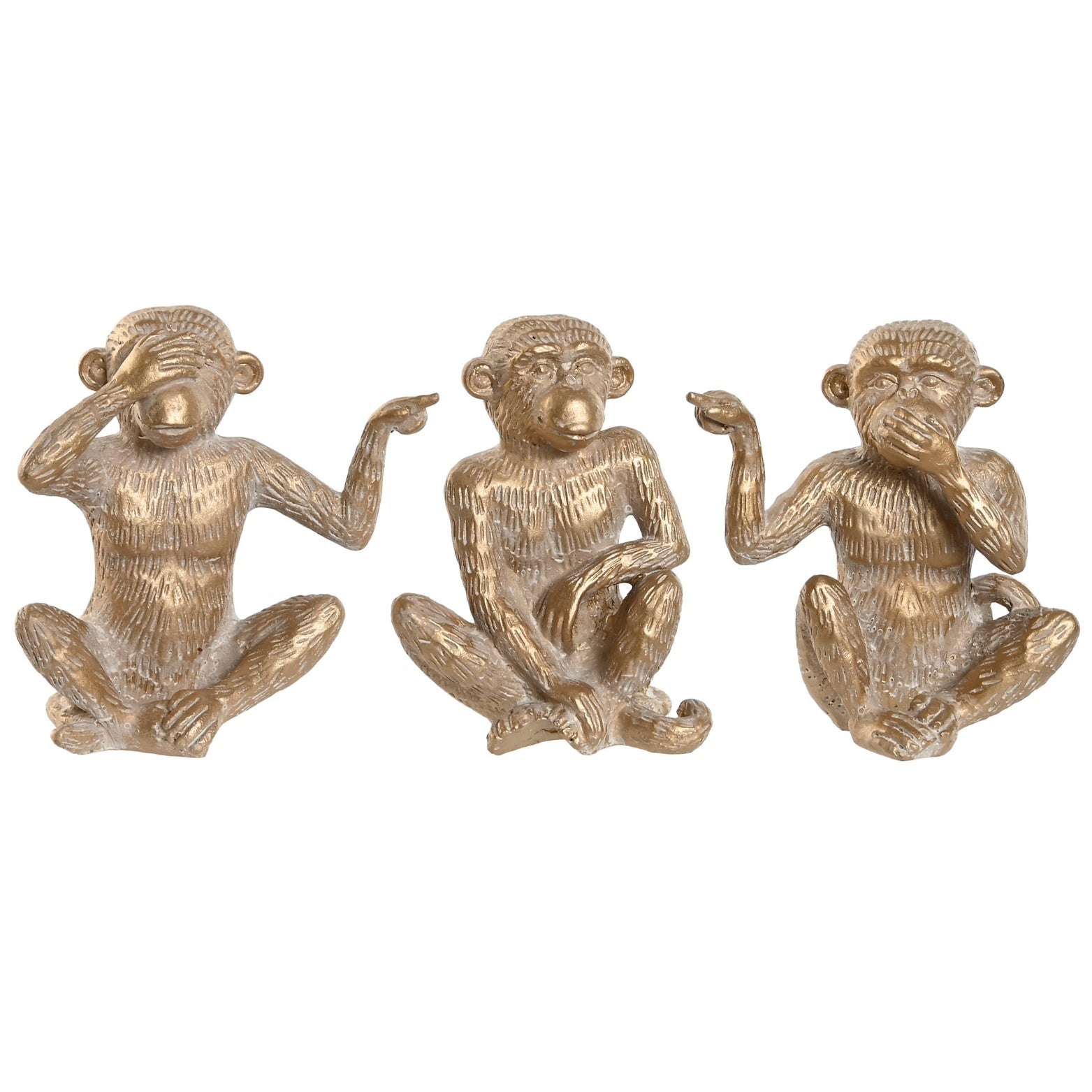 Set of 3 Resin Figurine Monkeys