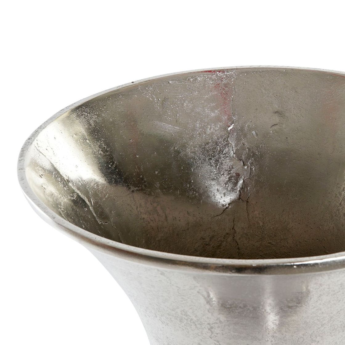 Silver Aluminium Cup Vase 49cm - LUXONAS