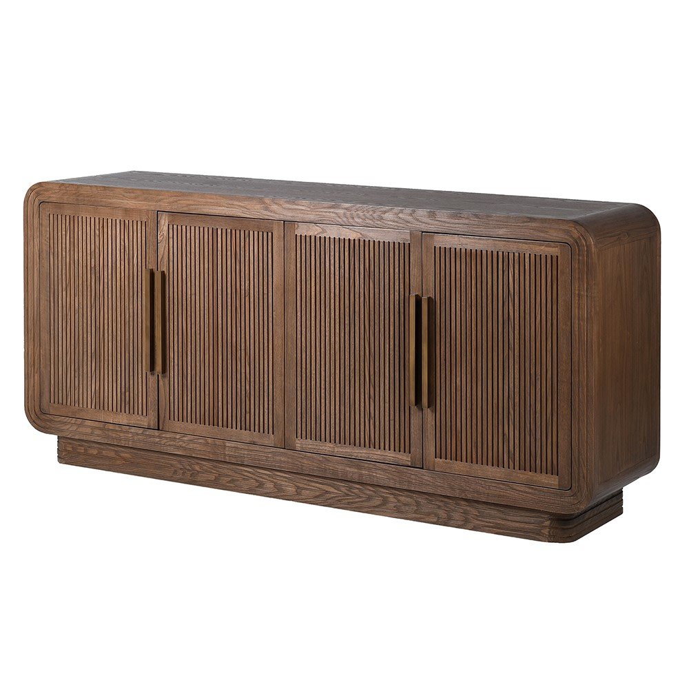 Slatted 4 Door Oak Sideboard