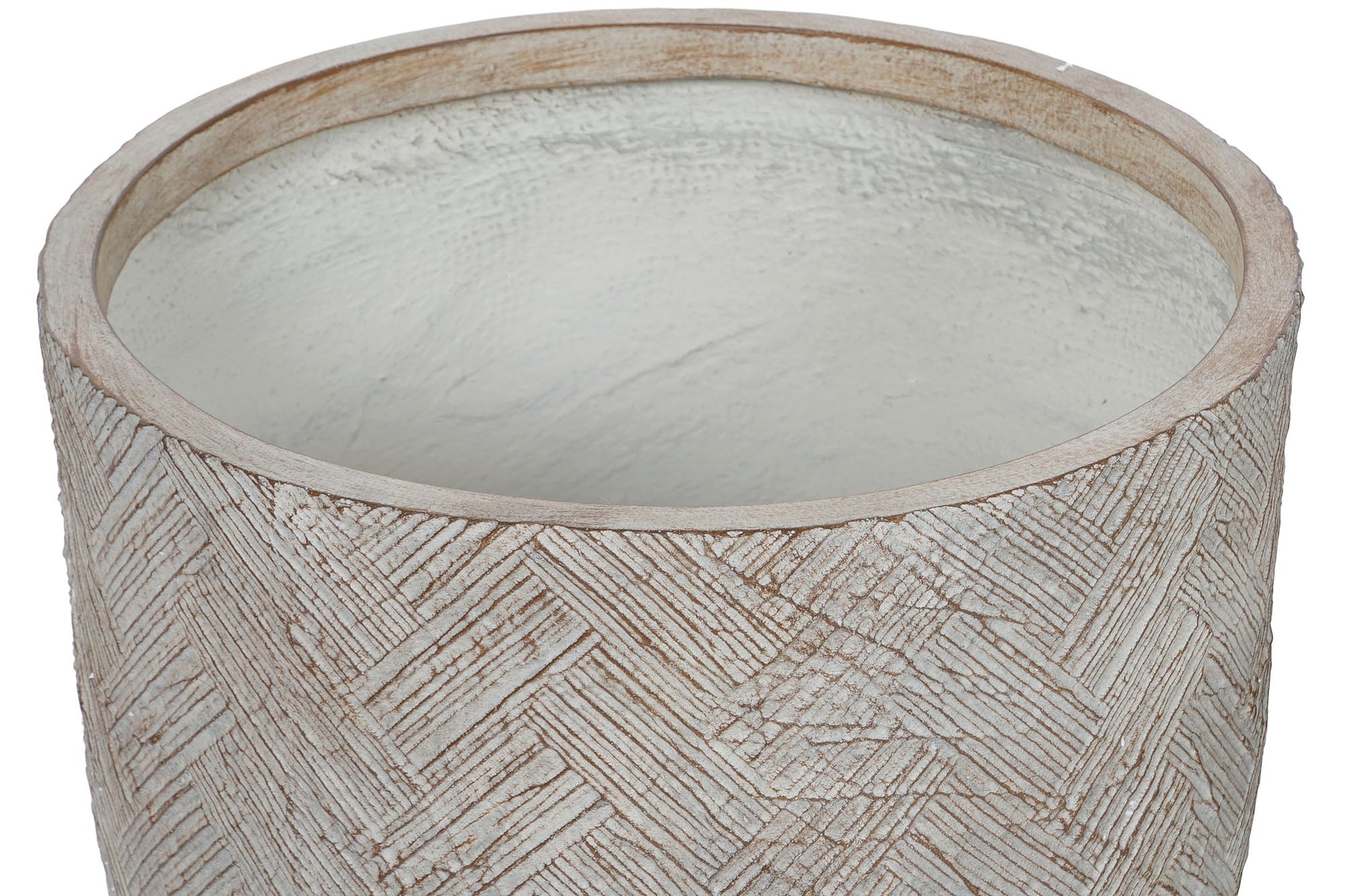 Small Beige Fibre Planter - LUXONAS