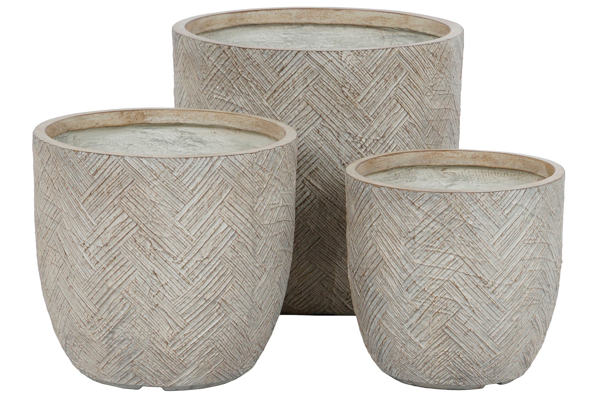 Small Beige Fibre Planter - LUXONAS