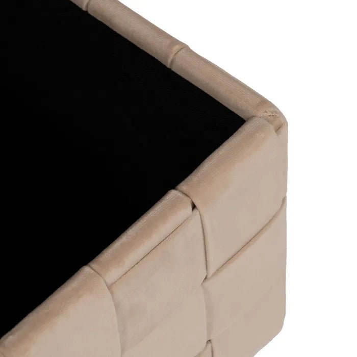 Small Beige Weave Storage Bench - LUXONAS