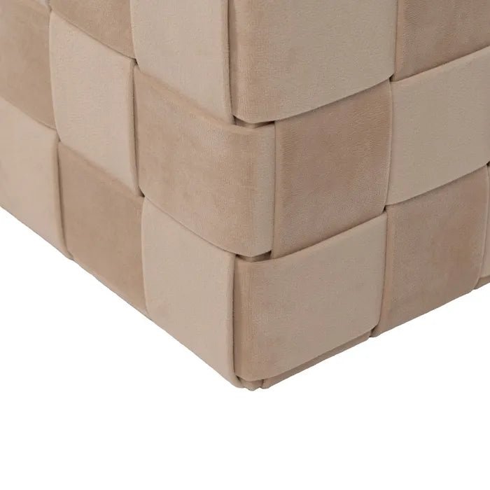 Small Beige Weave Storage Bench - LUXONAS