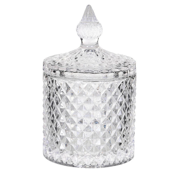 Elegant Small Cut Glass Jar with Lid