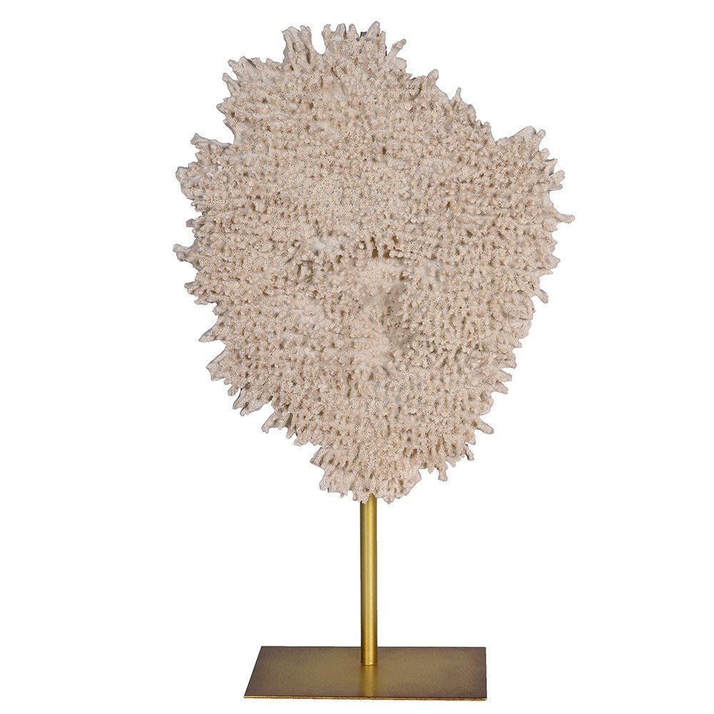 Small Faux Coral on Gold Metal Stand - LUXONAS
