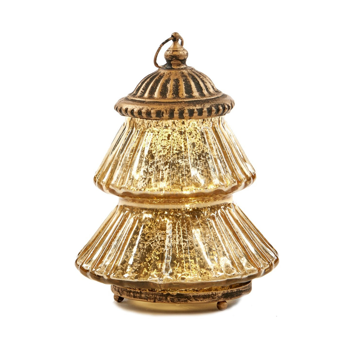 Small LED Golden Xmas Tree Lantern