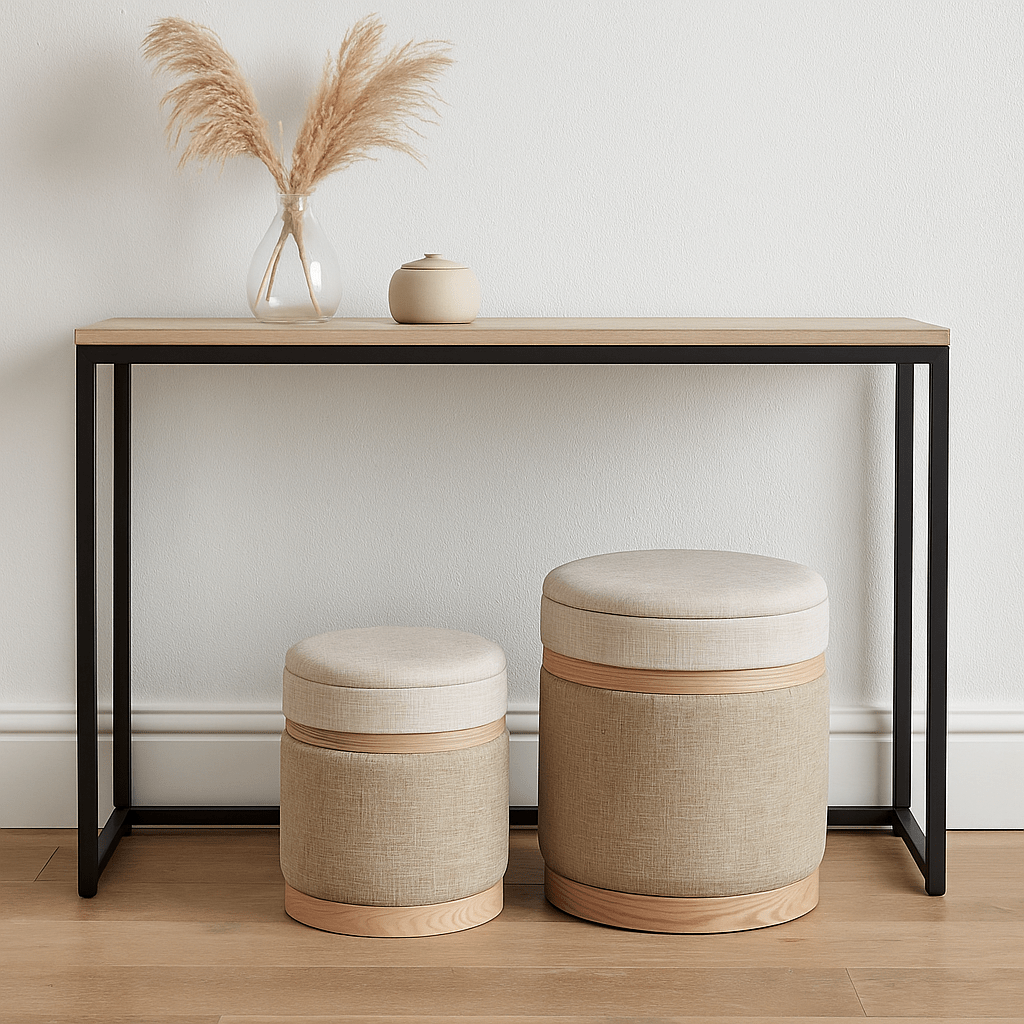 Small Polyester Puff - Versatile and Stylish Seating Option - LUXONAS