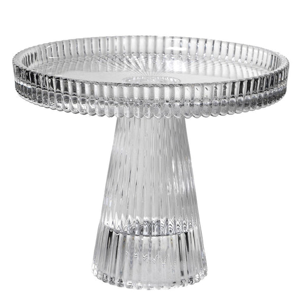 Small Ribbed Glass Candleholder